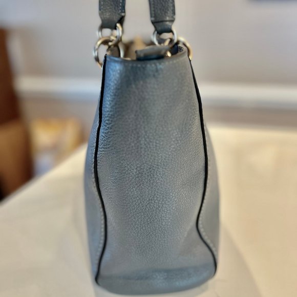 COACH Jes Elephant Gray Pebble Leather Shoulder Bag Model 76701 - Picture 4 of 13